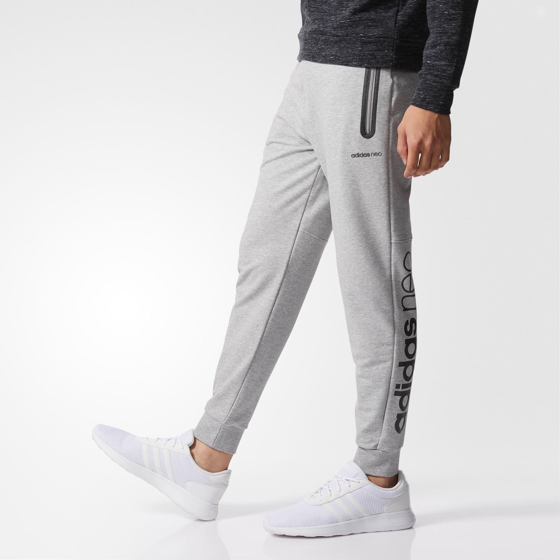 adidas Casual Sports Knit Bundle Feet Long Pants Gray BR8554