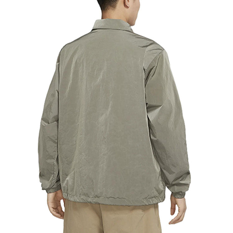 Men's Nike Solid Color Buckle Lapel Jacket Autumn Rattan Color DQ5006-206