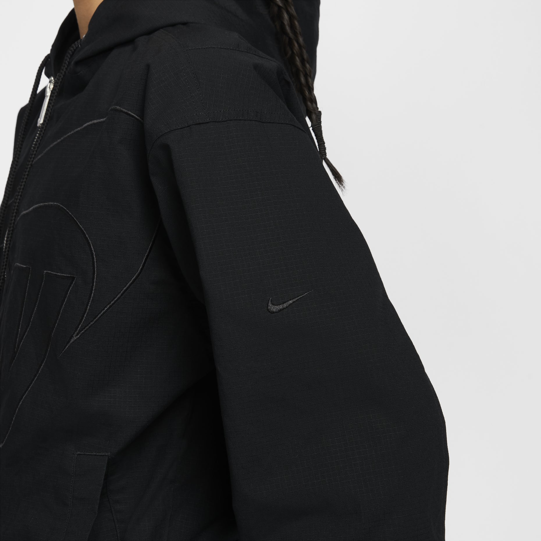 (WMNS) Nike Bis Swoosh Jacket 'Black' FV7775-010
