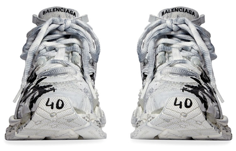 (WMNS) Balenciaga Runner Graffiti 'White' 677402W3RBQ9010