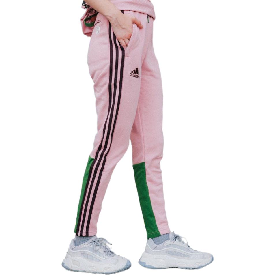 adidas Colorblock Stripe Alphabet Cone Sports Pants Men's Pink Green HT6892