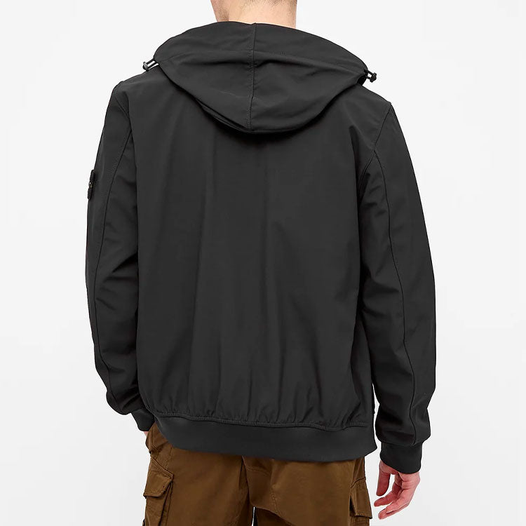 STONE ISLAND Soft Shell-R Hooded Jacket 'Black' 741540727-V0029