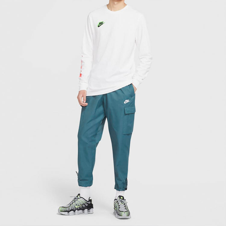 Nike Sportswear Logo Small Label Embroidered Woven Cargo Long Pants Gray Green Graygreen CU4326-058