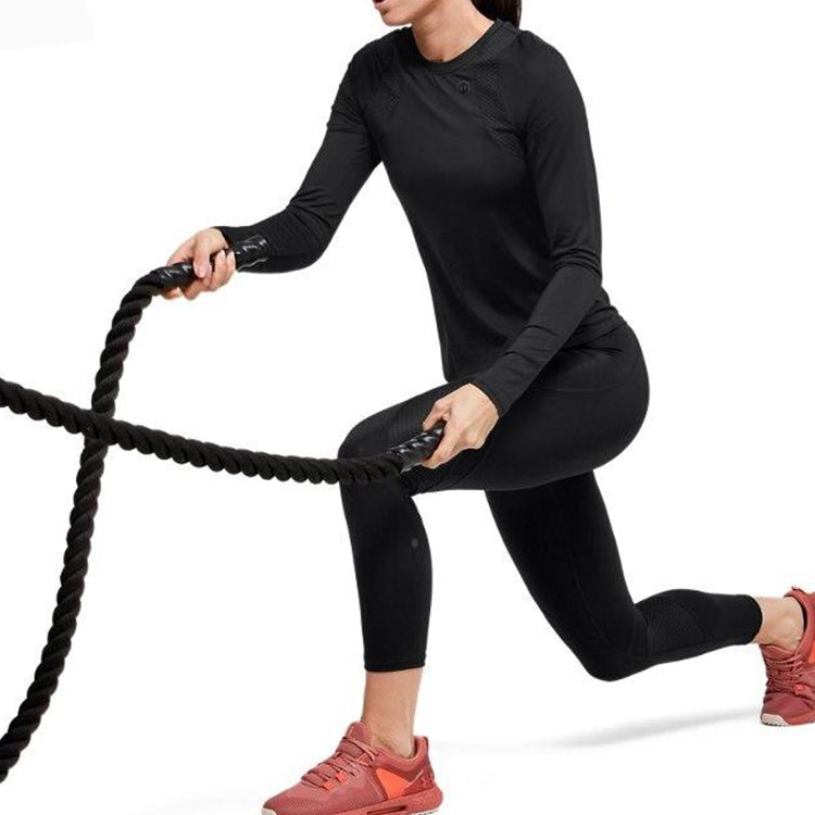 (WMNS) Under Armour Rush Training Sports Long Sleeves Black 1355582-001