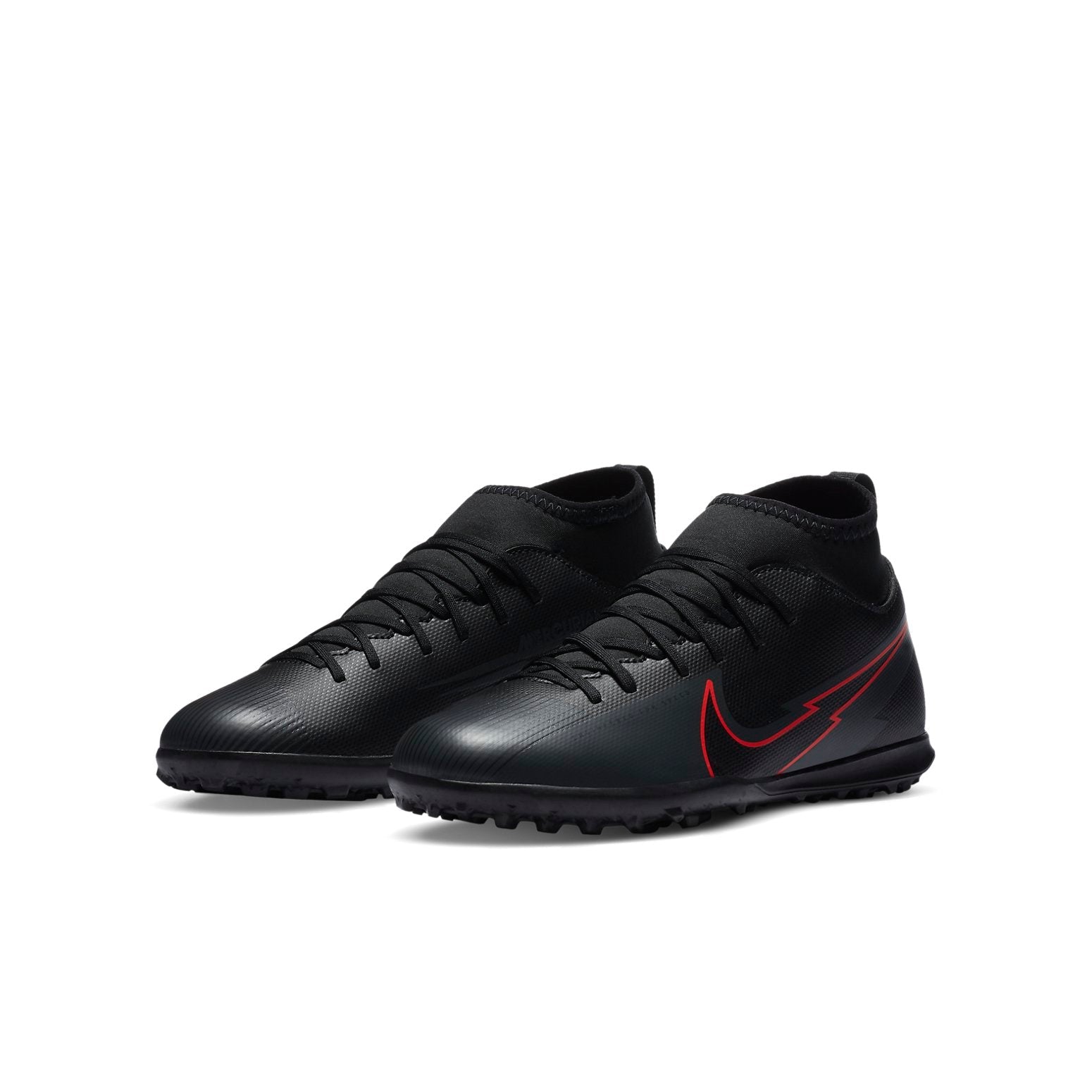 (GS) Nike Jr. Mercurial Superfly 7 Club TF Turf 'Black Red' AT8156-060