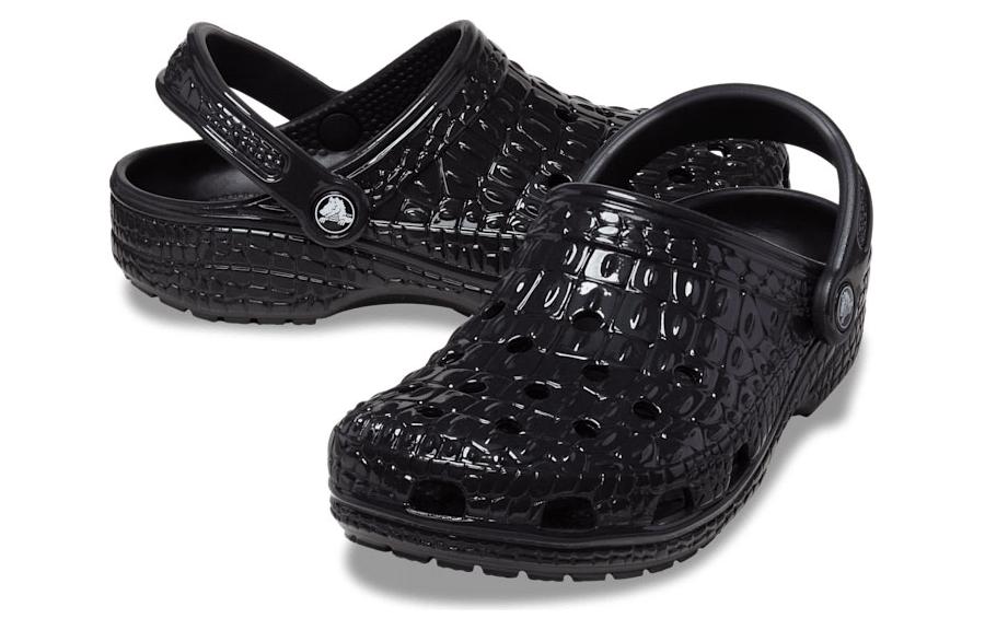 Crocs Classic Metallic Crocskin Clogs 'Black' 209093-040