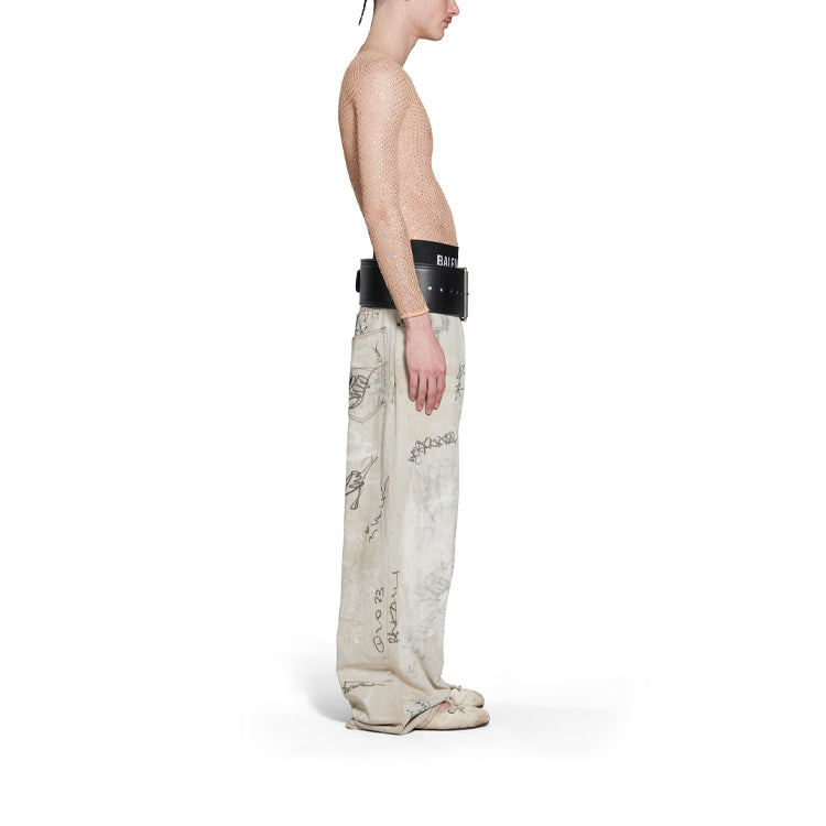 Balenciaga Graffiti Baggy Pants 'Grey' 745223TBP475411
