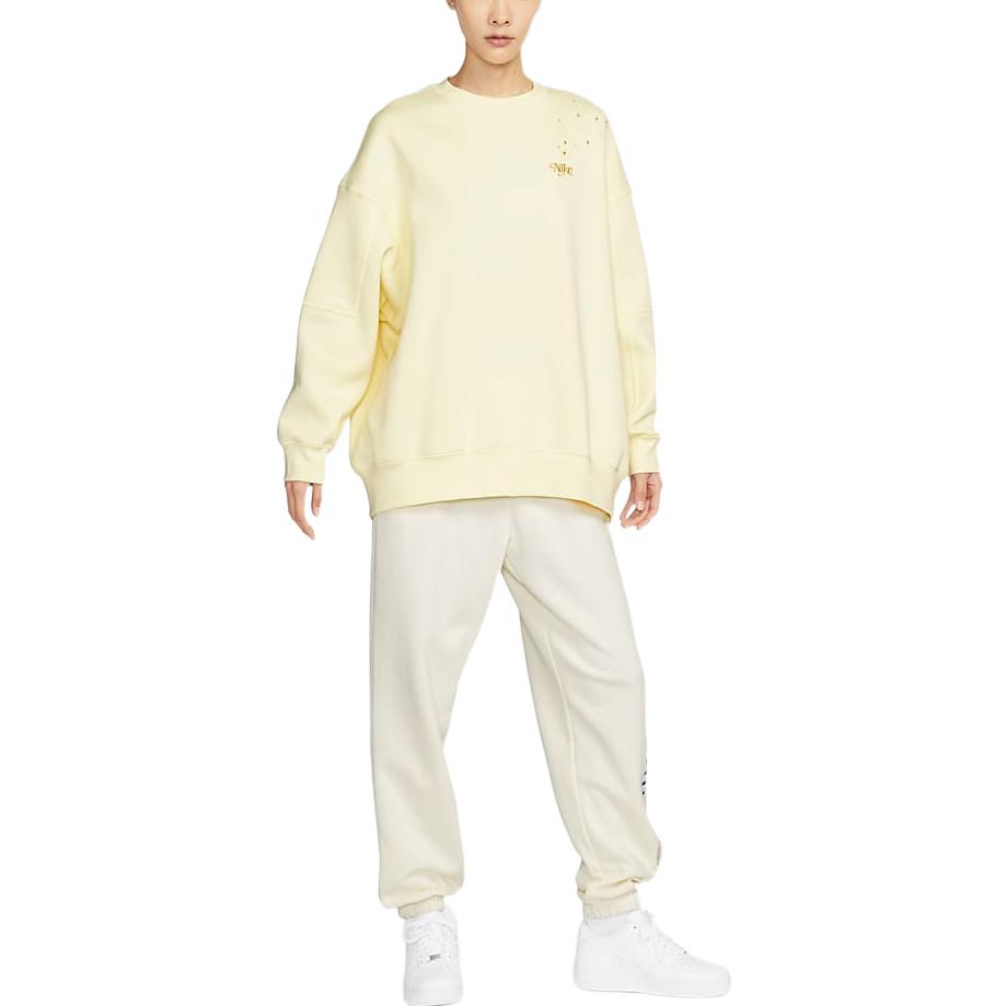 (WMNS) Nike Sportswear Fleece Crew Sweatshirt 'Yellow' FB1918-744