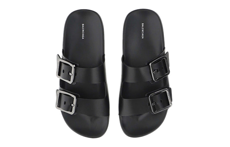 (WMNS) Balenciaga Mallorca Minimalistic Casual Outdoor Black Slippers 656821WA2M61010