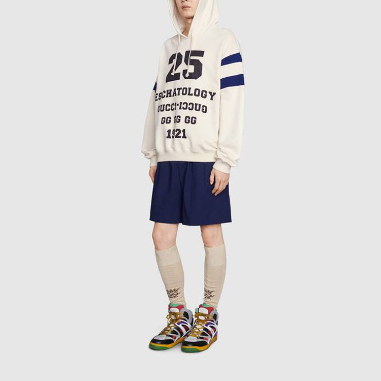 Men's Gucci FW21 1921 Series Alphabet Printing Pattern Long Sleeves White 655469-XJDHN-9230