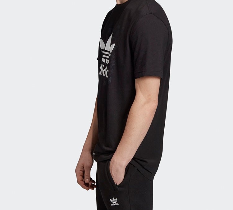 adidas originals Large Logo Round Neck Short Sleeve Black ED7043