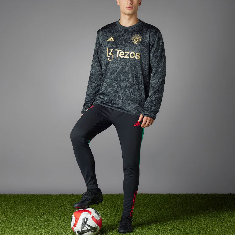 adidas Manchester United Stone Roses Pre-match Warm Top Asia Sizing 'Black' IQ1567