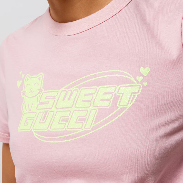 (WMNS) Gucci Cotton Jersey T-Shirt 'Pink' 723566-XJGDD-5904