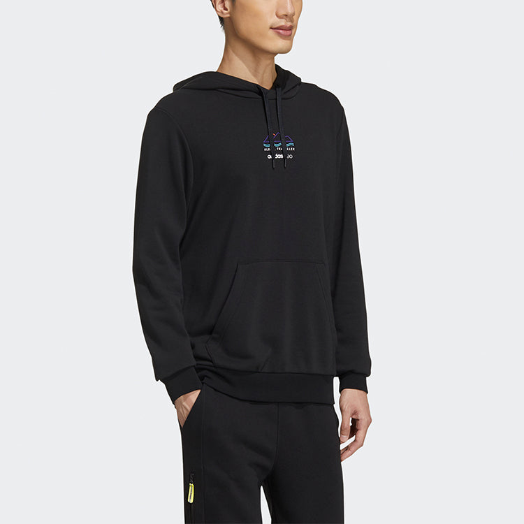 Men's adidas neo Favorites Pattern Printing Pullover Black GM2334