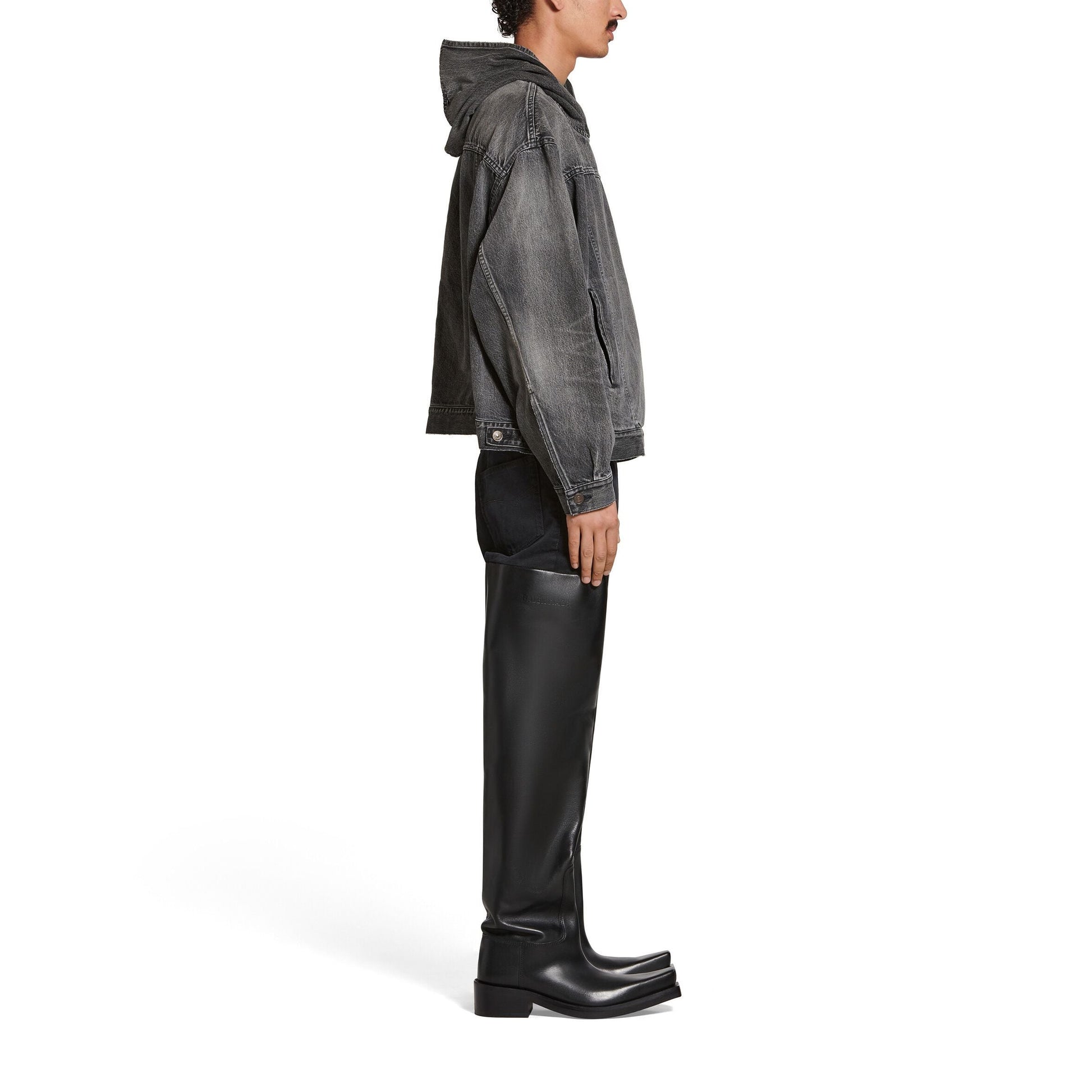 Balenciaga Pull-Over Jacket 'Black Japanese Denim' 719313TBP473340