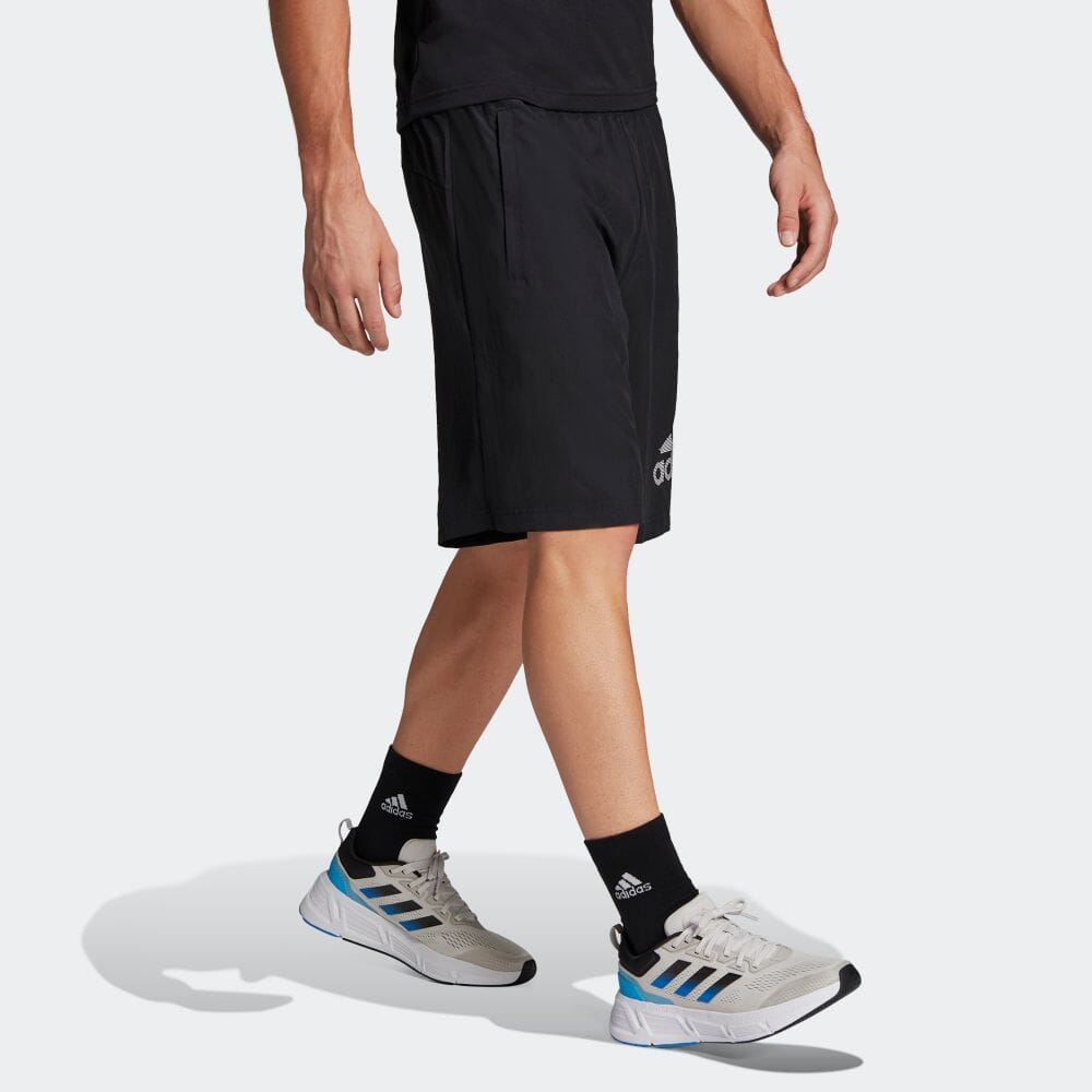 Men's adidas SS22 Solid Color Logo Printing Loose Shorts Japanese Version Black HF7201