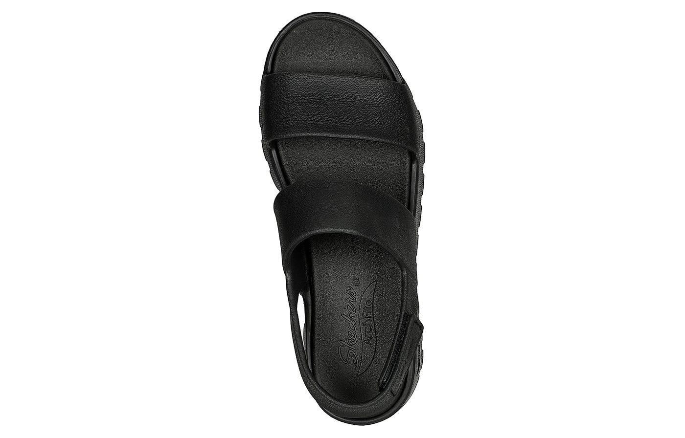 (WMNS) Skechers Arch Fit Footsteps Foamies 'Black' 111380-BBK