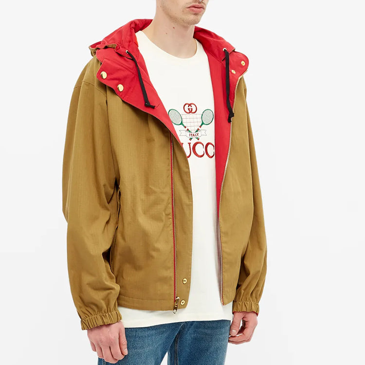 Gucci Reversible Logo Arm Hooded Jacket 'Red' 618902-ZAEOM-6082
