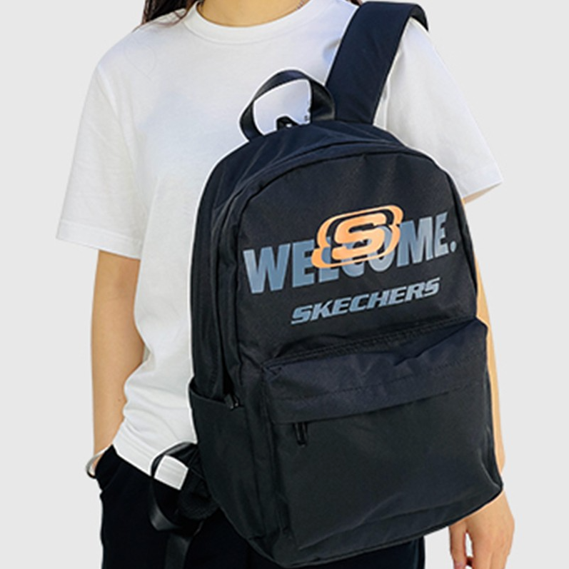 Skechers Scolor Logo Printed Backpack 'Black Gold Grey' L122U177-0018