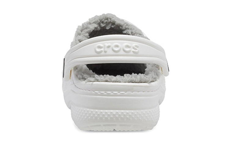 (GS) Crocs Classic Clog Stay Warm Lightweight White Gray Sandals 'White Light Gray' 205977-11H