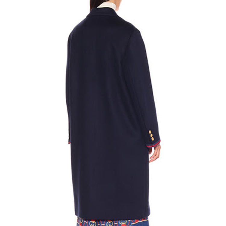 (WMNS) Gucci Double-Breasted Wool Coat For Navy 569916-ZHW03-4466