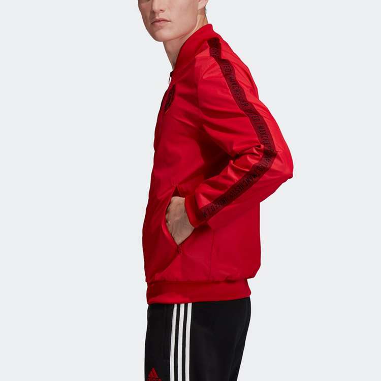 adidas Soccer/Football Manchester United Long Sleeves Zipper Jacket Sports Red DX9077