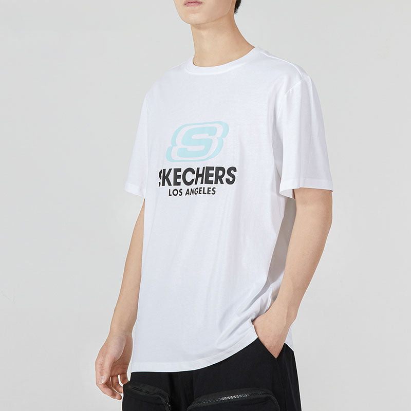 Skechers Logo Printed Tee 'White Blue Black' L122U199-0019