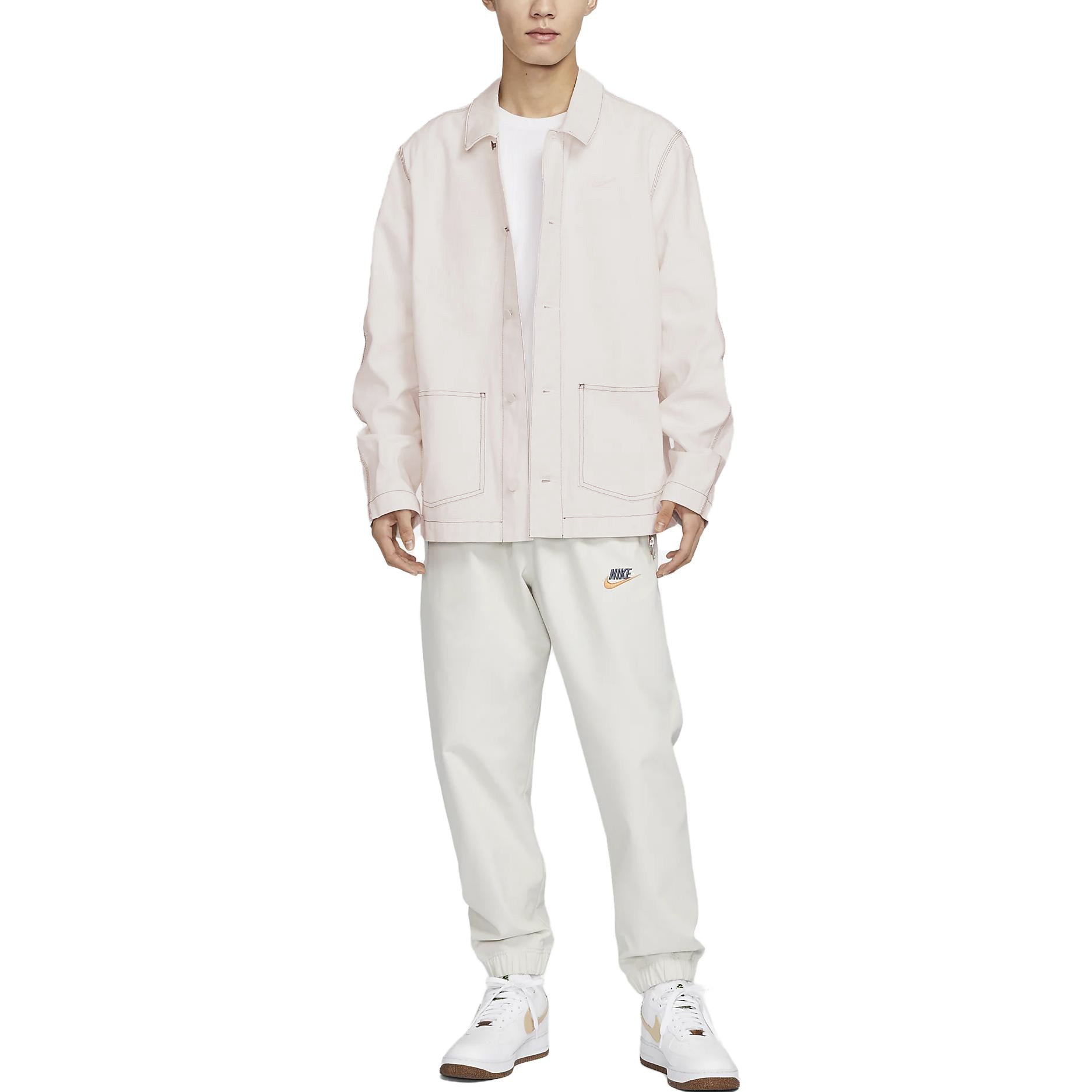 Nike Sportswear Lapel Work Jacket 'White Grey' FD9899-030
