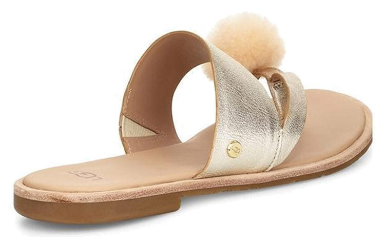(WMNS) UGG Hadlee Metallic Gold Color Slippers 1101349-GOLD