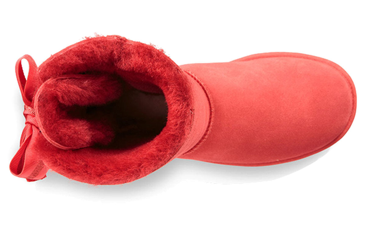 (WMNS) UGG Customizable Bailey Bow short Fleece Lined Red 1098075-RBRD