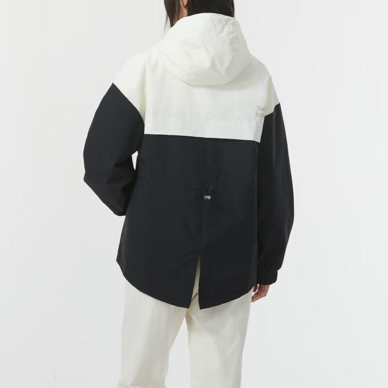 (WMNS) New Balance Color Block Jacket Asia Sizing 'White Black' NAE11312-BK