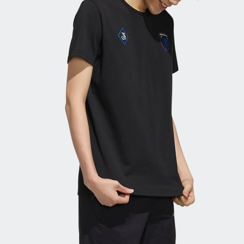 adidas neo Fav Art Snk Funny Printing Sports Round Neck Short Sleeve Black EI4529