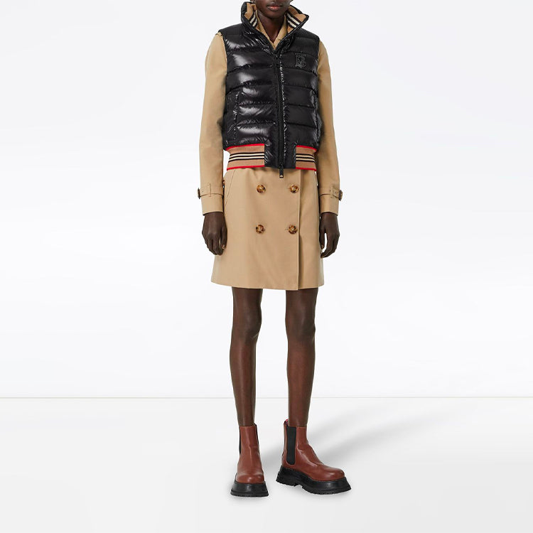 (WMNS) Burberry Short Stripes Nylon Logo Down Jacket 80172871