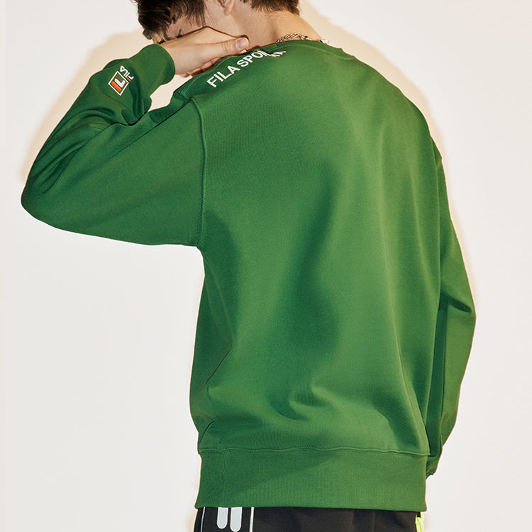 FILA FUSION Alphabet Logo Printing Sports Pullover Unisex Green T11U038205A-GN