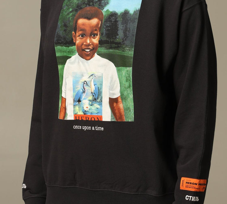 Men's HERON PRESTON Printing Long Sleeves Black HMBA007S208960191088