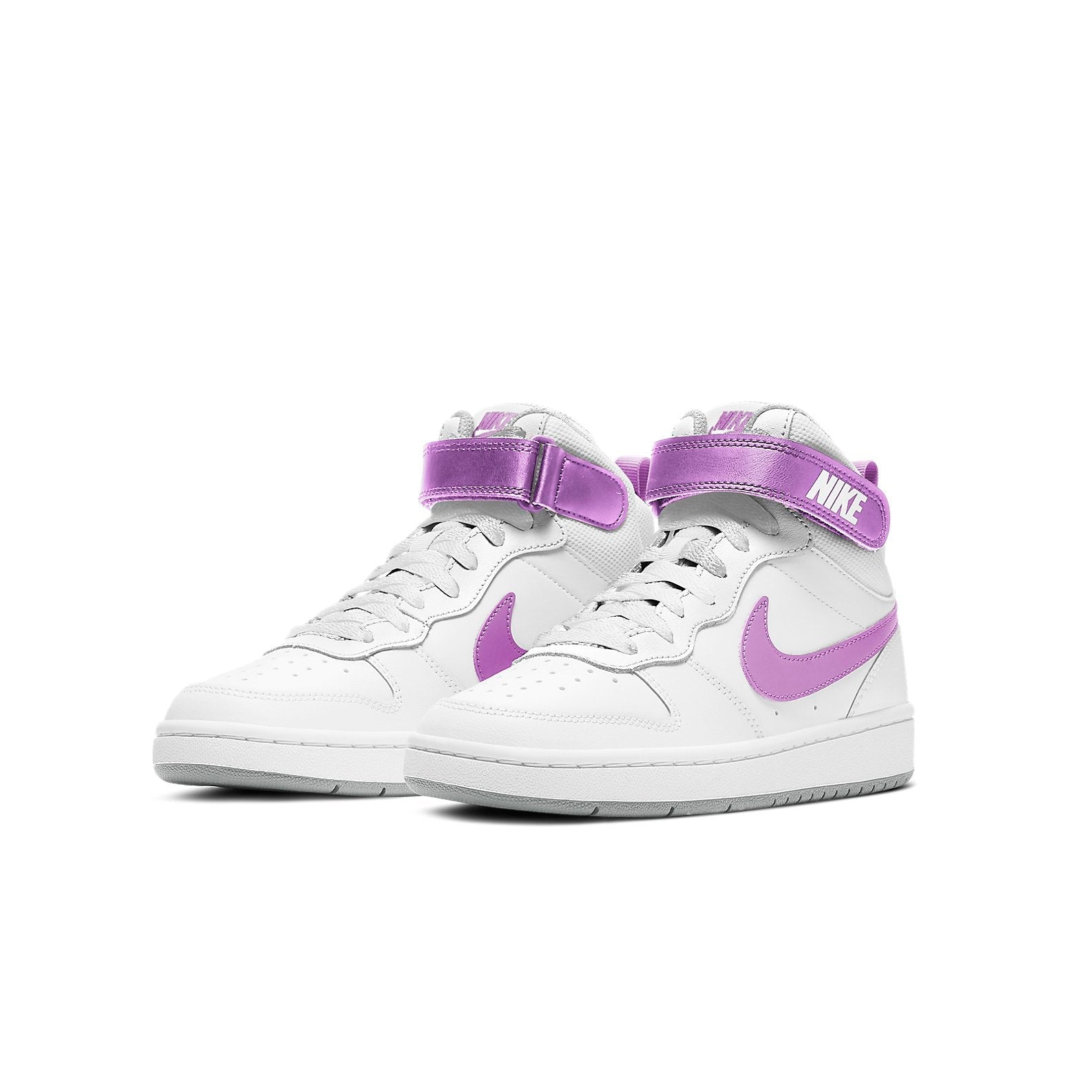 (GS) Nike Court Borough Mid 2 'White Purple' CD7782-103