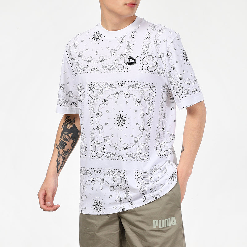 PUMA OB All Over Print T-Shirt 'White' 532652-02