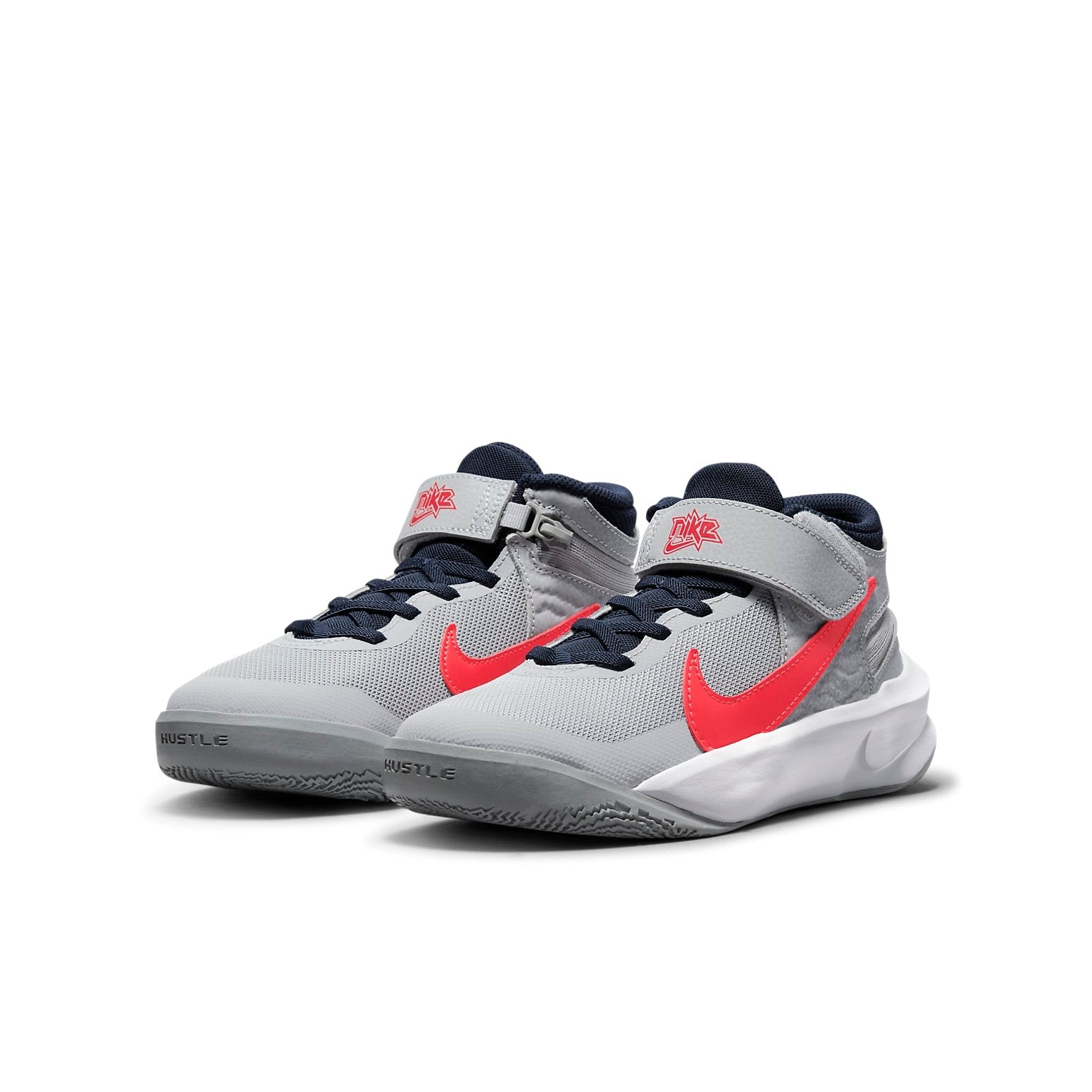 (GS) Nike Team Hustle D 10 FlyEase 'Gray Red' DD7303-006