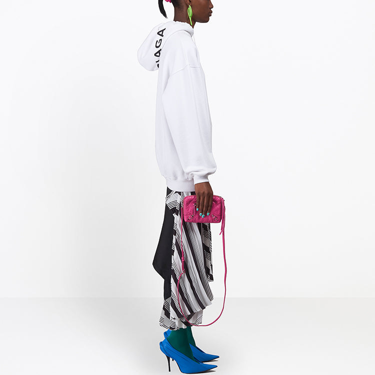 (WMNS) Balenciaga Logo Printing Hoodie White 492190TYK279000