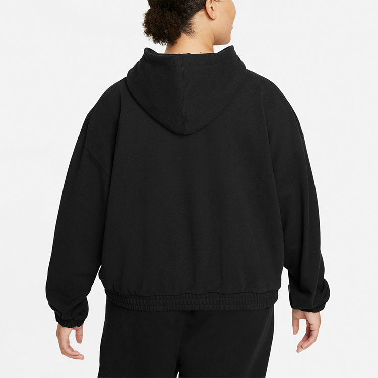 (WMNS) Air Jordan knitting Loose Short Hoodie Black DD6999-010