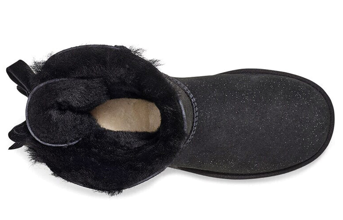 (WMNS) UGG Bailey Bow II Black Pink Snow Boots 1110415-BLK
