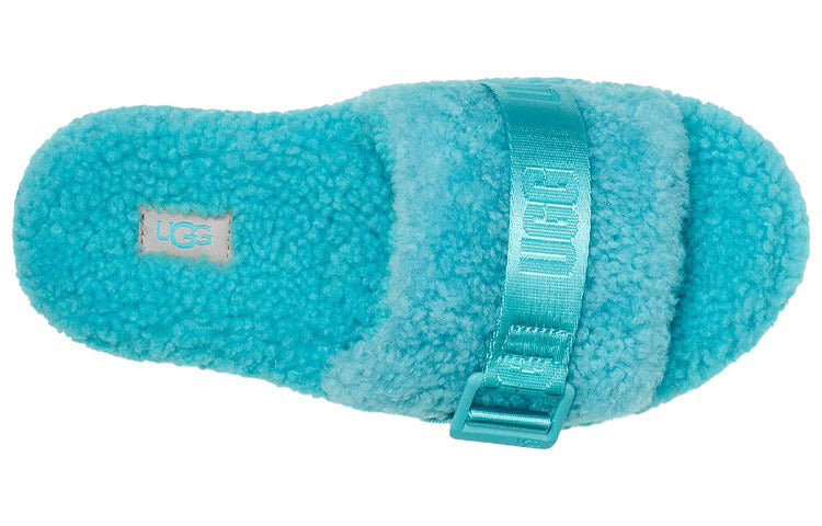 (WMNS) UGG Fluffita Thick Sole Blue Slippers 1113475-CRWT