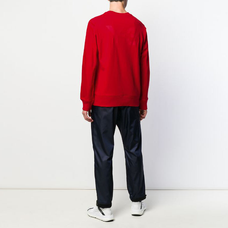 Men's Y-3 Back Logo Printing Round Neck Pullover Red FJ0352