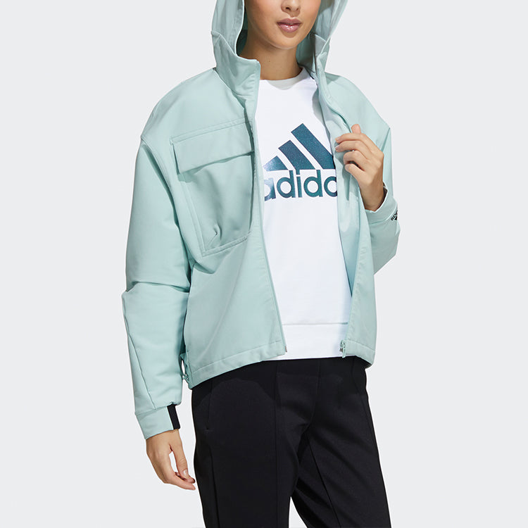 (WMNS) adidas Style Shell Jkt Casual Sports Hooded Jacket Light Blue GR3737