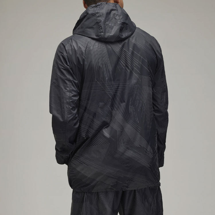 adidas x Y-3 Crossover real Madrid Full Print Stripe Logo Hooded Jacket Black HI0923