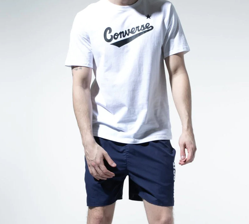Men's Converse Classic Alphabet Pattern Short Sleeve White 10018235-102