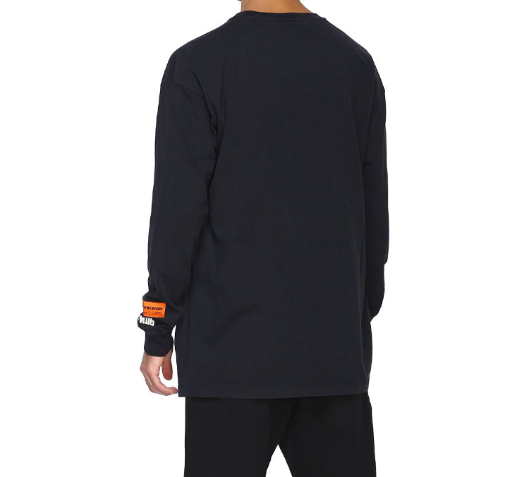 Men's HERON PRESTON Printing Long Sleeves Black HMAB005F196000080488