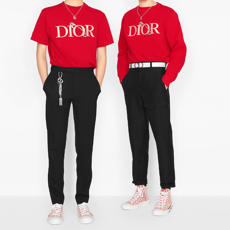 DIOR And Judy Blame Paper Clip Embroidered M Red 043J625B0554-C381
