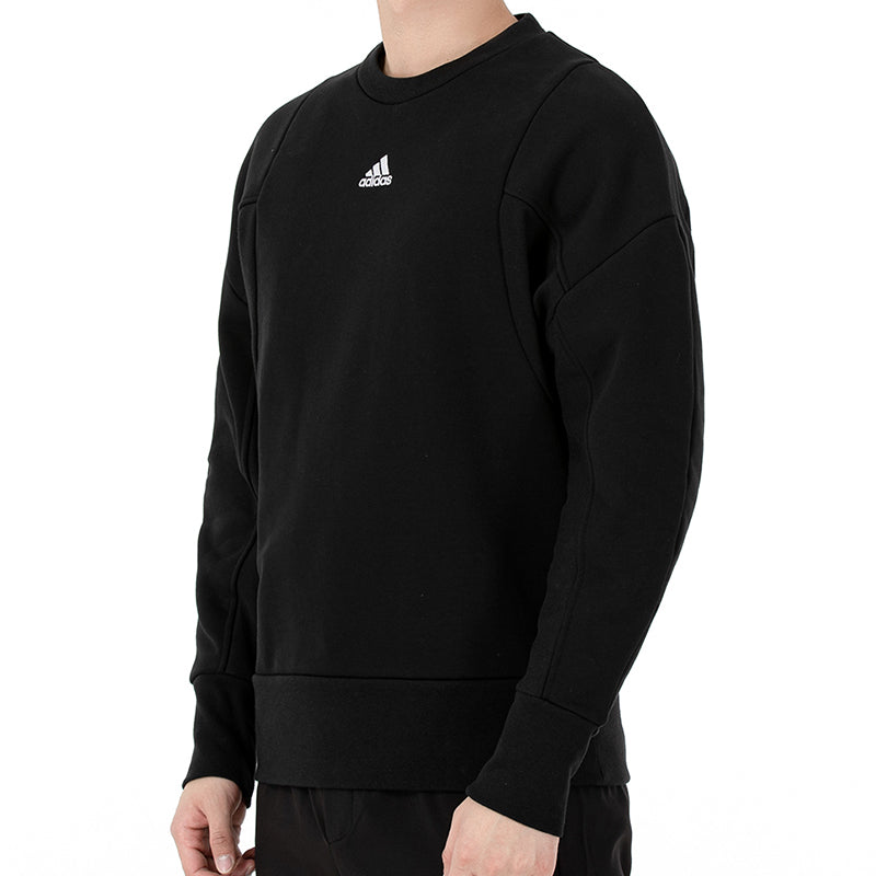 Men's adidas Internal Crew Round Neck Long Sleeves Pullover Black HB6559