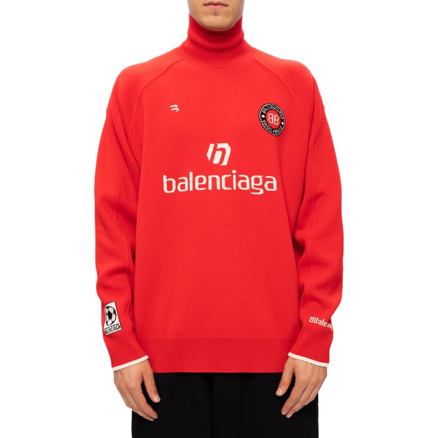 Balenciaga Soccer Knitted Jumper 'Red' 641799T41106540